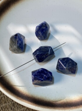 天然蓝纹石16*18mm大冲角珠散珠子手工diy串珠项链饰品配件X971