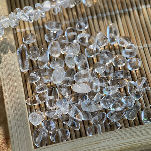 天然A级白水晶3*5mm有孔碎石手工diy串珠手链项链饰品配件材料S83 - 图3