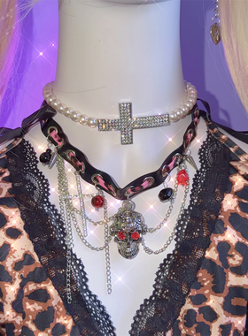 欧美复古骷髅亚文化项圈