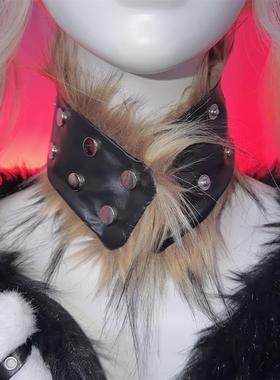 双面款小众设计仿皮草项圈