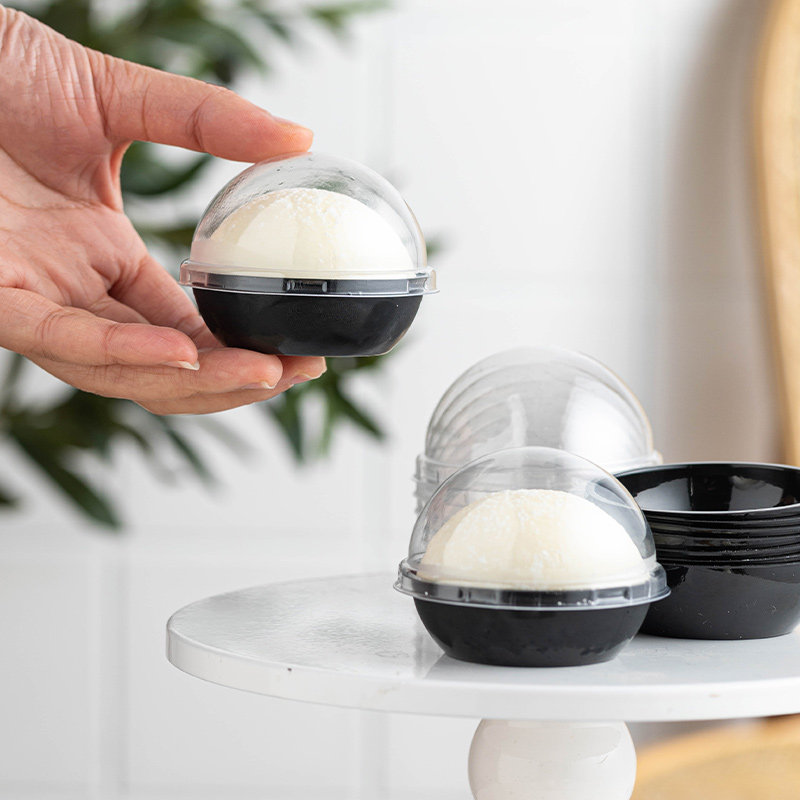 雪媚娘透明半圆形甜品烘焙包装盒子 盒记食品点心包装盒/包装袋