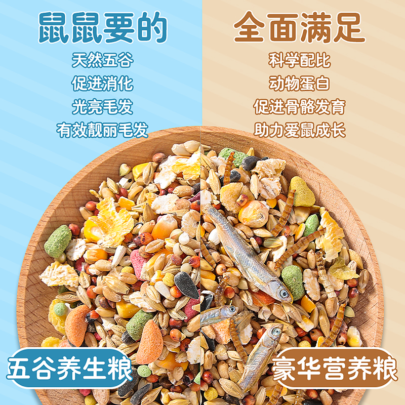 仓鼠粮食金丝熊专用主粮饲料面包虫冻干花枝鼠食物小零食用品大全 - 图1