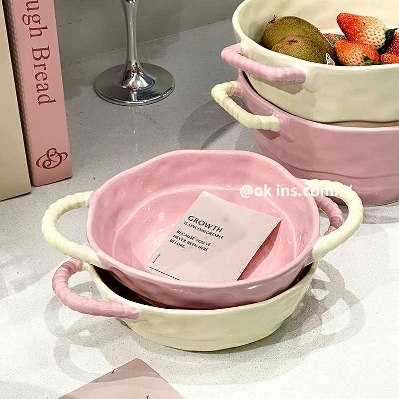 泡面碗带手柄陶瓷双耳汤碗大号家用麻辣烫碗吃螺蛳粉碗沙拉水果碗,淘宝优惠券,粉丝福利购,淘宝优惠卷