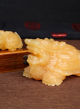 玉石龙龟客厅玄关办公室装饰摆件