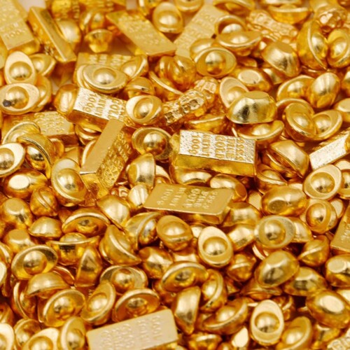 招财金元宝小金条金砖摆件聚财办公室迷你工位黄铜聚宝盆创意配件 - 图3
