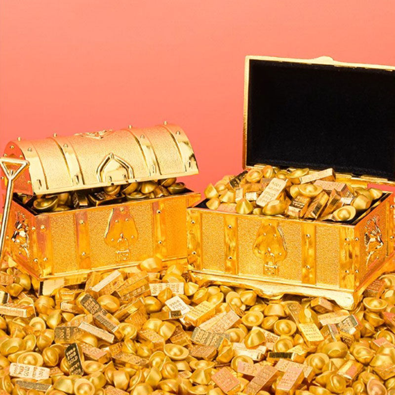 招财藏宝箱金元宝摆件聚财百宝箱金条金铲小金库办公室桌面装饰品,淘宝优惠券,粉丝福利购,淘宝优惠卷