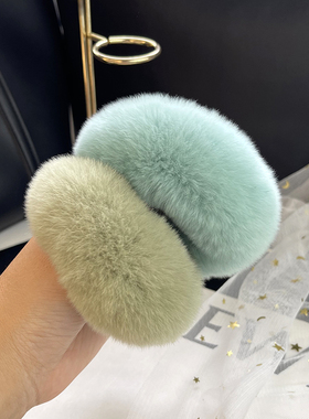 发圈獭兔毛简约真毛时尚