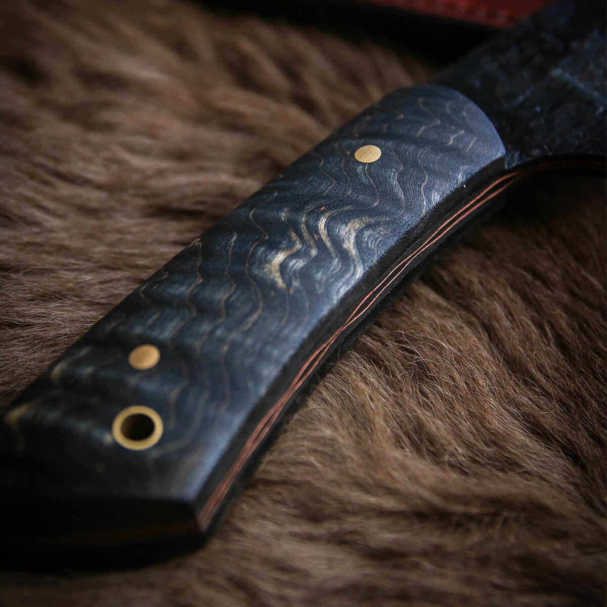 【刃物研究所】手工锻造钢罐大马士革夹铜户外小刀露营刀bc野营刀,淘宝优惠券,粉丝福利购,淘宝优惠卷