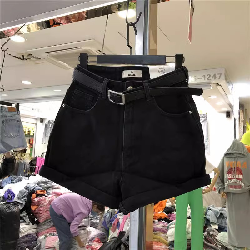 summer women denim shorts jeans ladies 高腰牛仔短裤女a字热裤