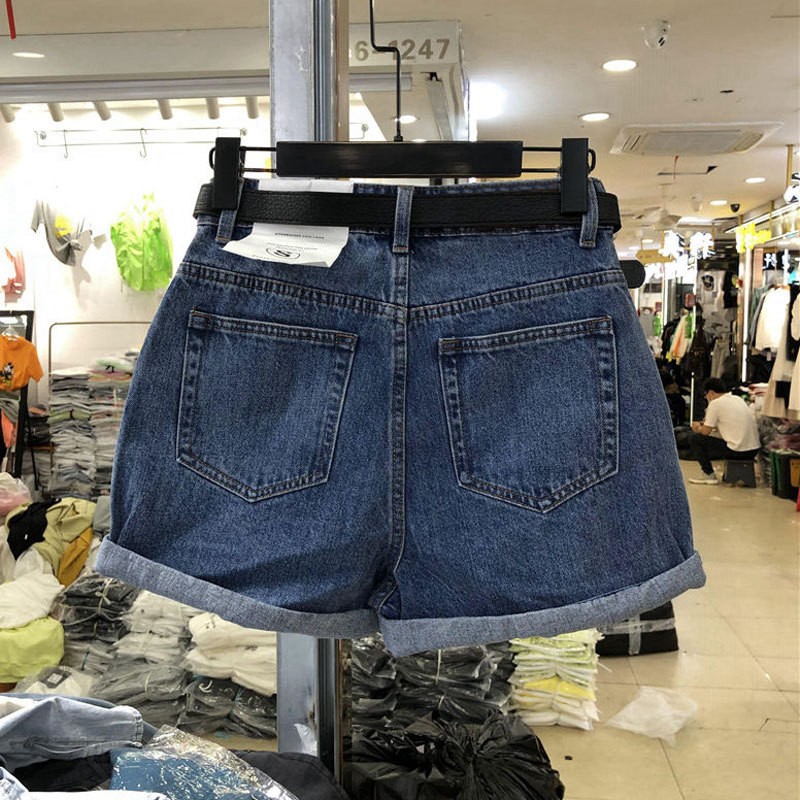 summer women denim shorts jeans ladies 高腰牛仔短裤女a字热裤