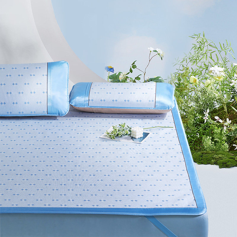 富安娜冰丝凉席两三件套学生宿舍单人夏季家用冰丝席子可折叠软席,淘宝优惠券,粉丝福利购,淘宝优惠卷