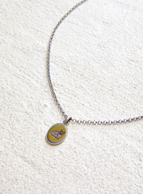 Apt 2025AW 小狗小猫黄铜印章项链