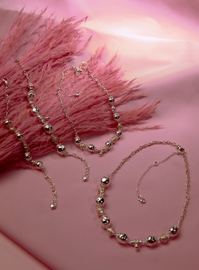 Apt702925纯银珍珠雕花项链