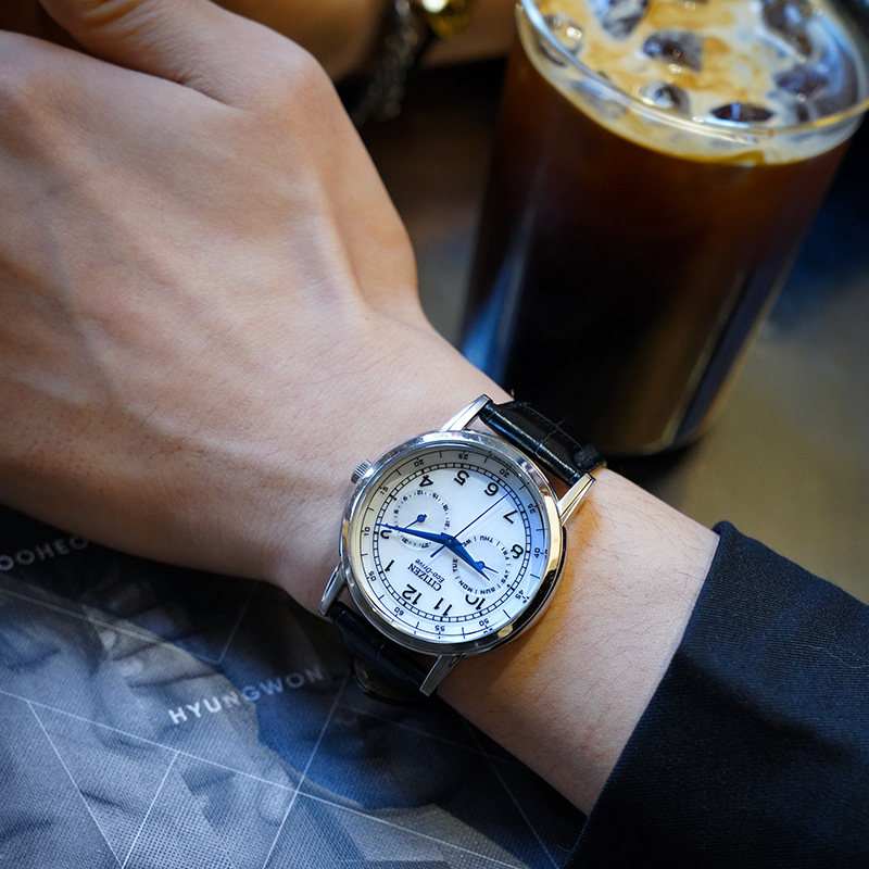 citizen男光动能小蓝针商务轻奢 西铁城海外日韩腕表