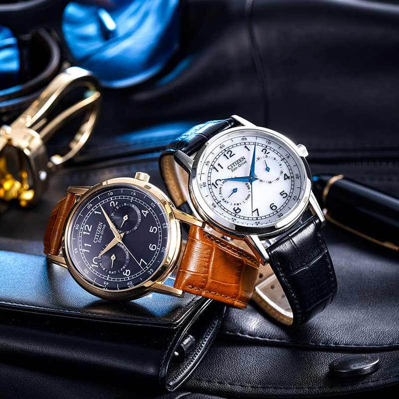 citizen男光动能小蓝针商务轻奢 西铁城海外日韩腕表