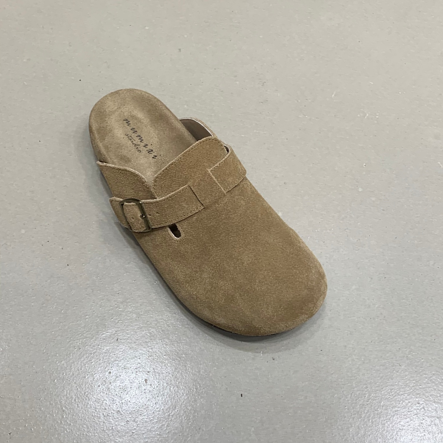 真皮复古搭扣包头半拖女外穿2025秋新款舒适懒人鞋厚底百搭勃肯鞋 - 图2