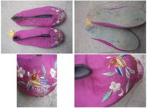 Republic of China clean and beautiful first class polychrome embroidered silk embroidered shoes handmade embroidered bird dance shoes and shoes culture exhibition