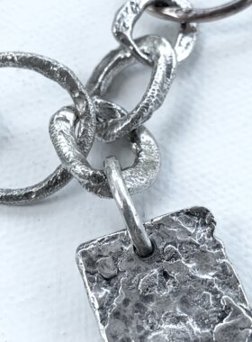 JPOP复古十字架银色粗链条项链