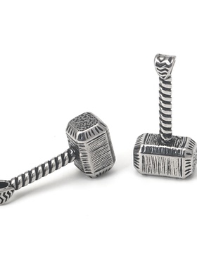 不锈钢铸造个性霸气雷神之锤吊坠钛钢男女街头时尚长款项链