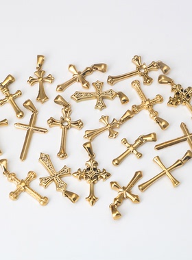 男女十字架吊坠饰品配件不锈钢