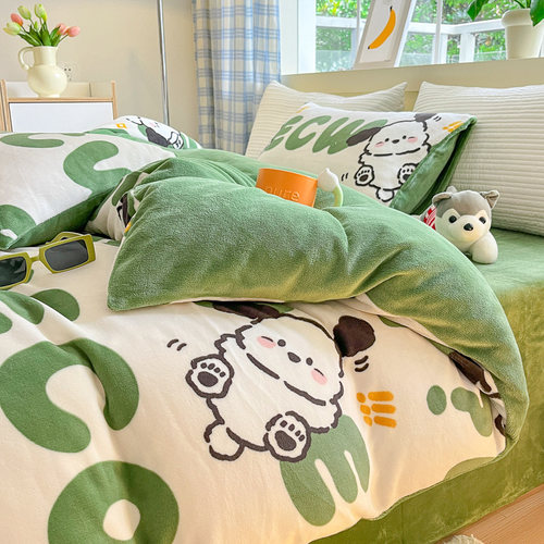 MR．SLEEP/觉先生卡通AB版牛奶绒印花床上四件套保暖亲肤宿舍家庭 - 图2