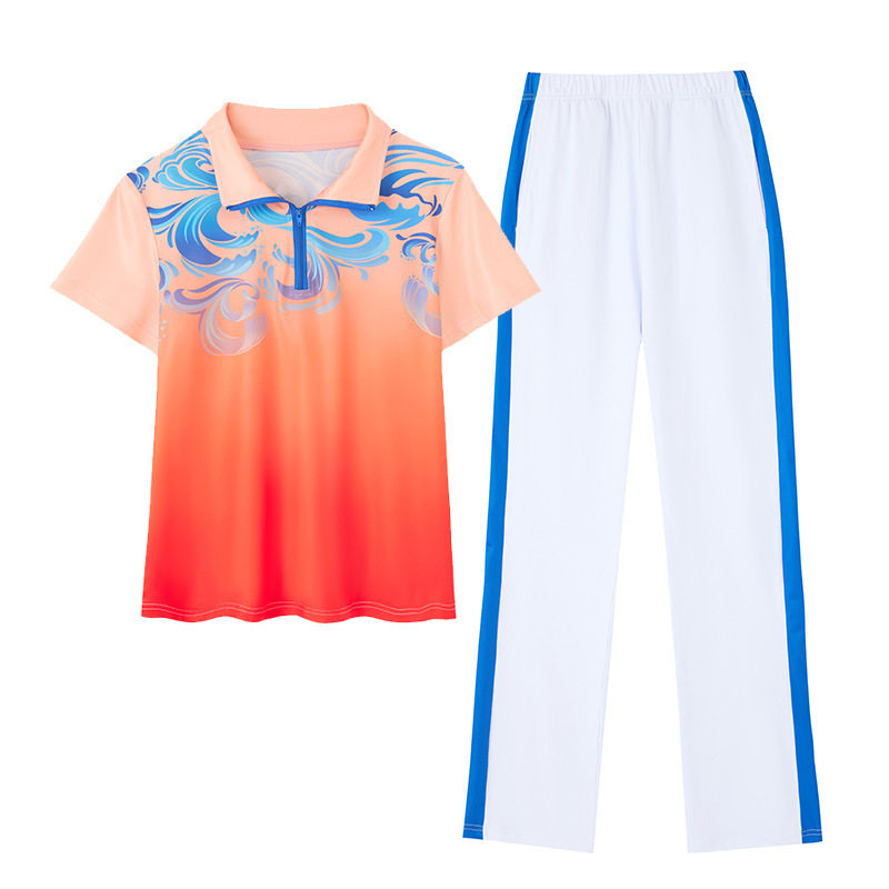 广场舞运动套装女春夏新款长袖时尚显瘦长裤休闲健身团体曳步舞服