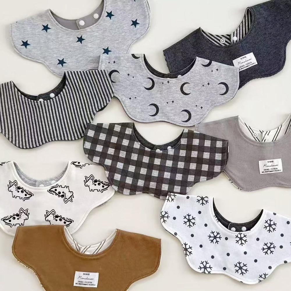 外贸韩国ins婴儿围兜新生儿口水巾宝宝围嘴纯棉双面带儿童口水兜,淘宝优惠券,粉丝福利购,淘宝优惠卷