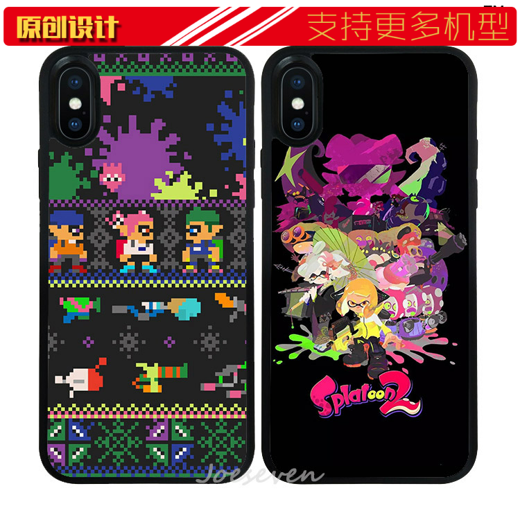 适用于喷射战士Splatoon2手机壳XSMAX苹果11PRO防摔12软11pro游戏XR-图0