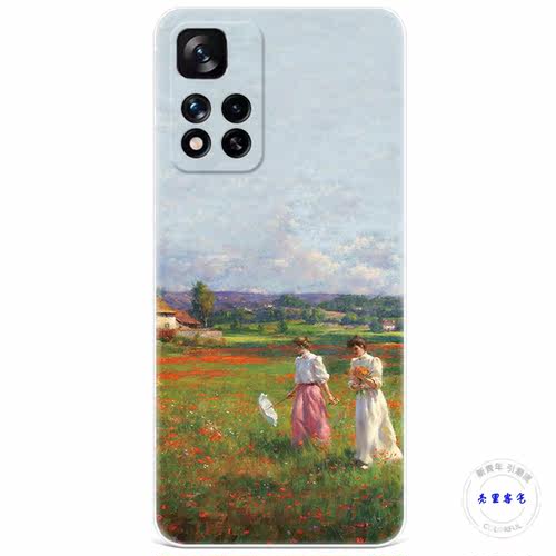 小清新花草适用于小米红米note11壳12女款10pro文艺9+8油画7 5T - 图3