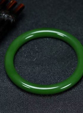 爆款菠菜绿色 冰透圆条手镯 年轻 气质精美女士手镯子 时尚百搭