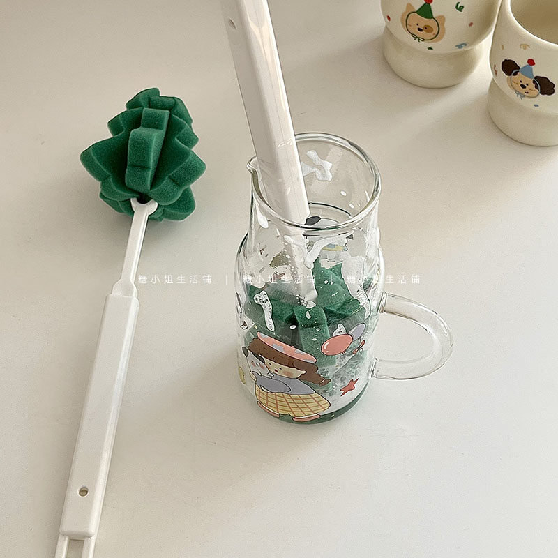 糖小姐韩国ins杯子刷海绵刷花瓶刷家用厨房刷子长柄奶瓶清洁刷,淘宝优惠券,粉丝福利购,淘宝优惠卷