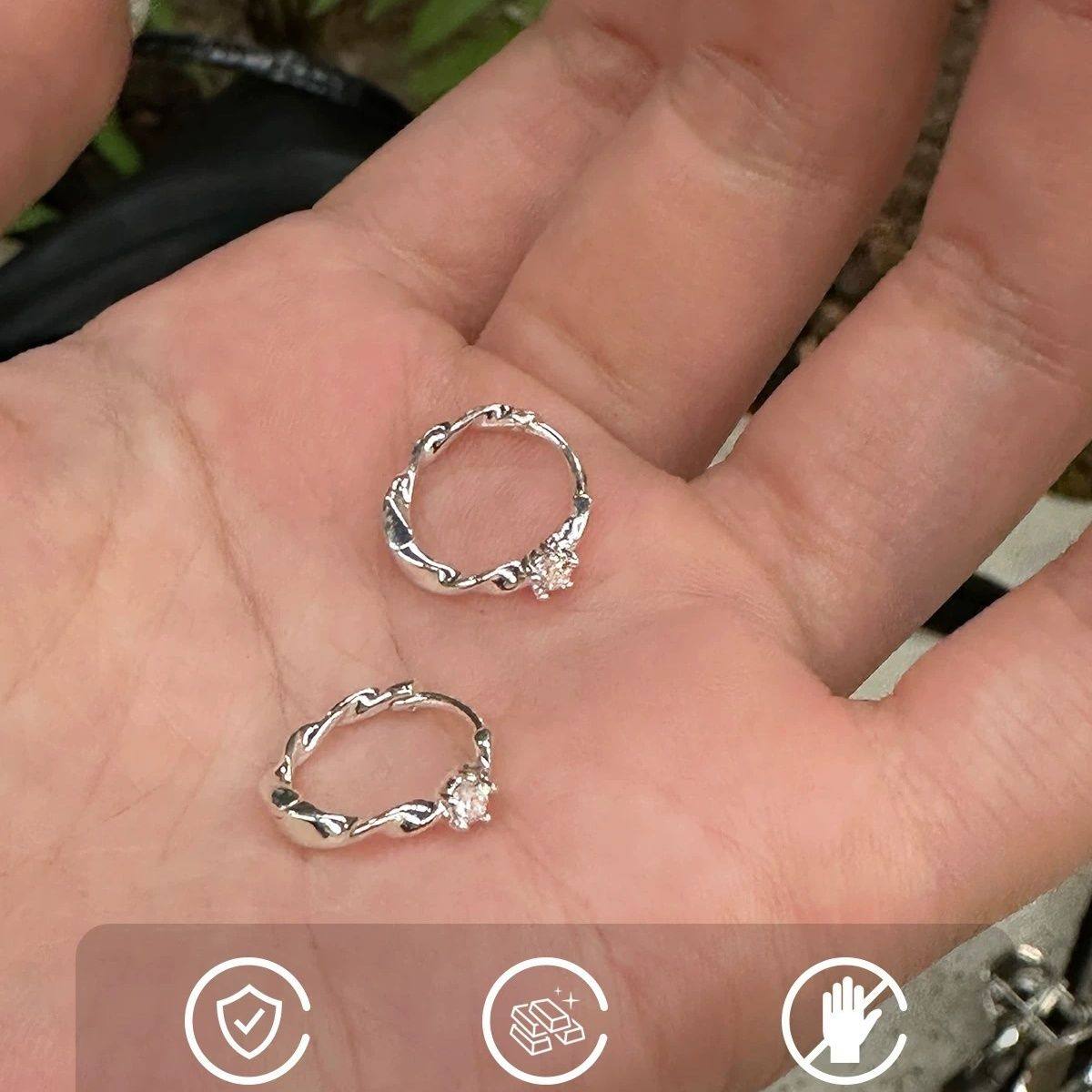 S999足银莫比乌斯锆钻耳扣女气质高级养耳洞耳环圈免摘防饰品,淘宝优惠券,粉丝福利购,淘宝优惠卷