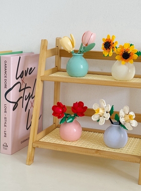 diy积木插花瓶瓶摆件女生礼物