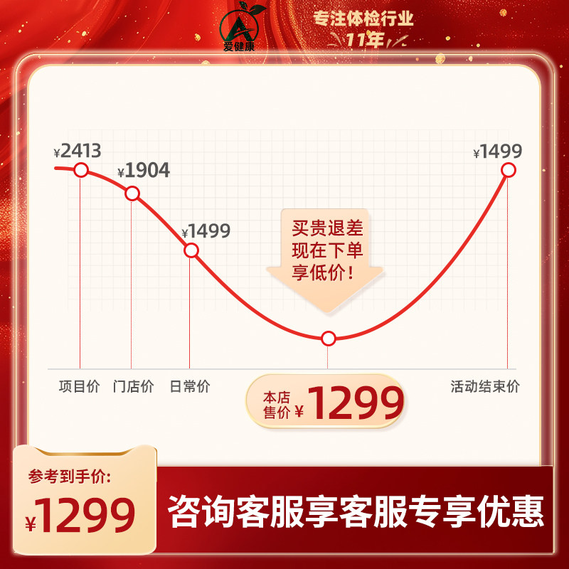 美年大健康瑞慈体检套餐男女中青老年双CT慈铭全身父母高端体检卡