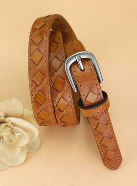 百搭不挑人！头层牛皮女腰带