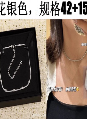 2026新款经典银色蛇骨链五花小香风项链时尚百搭中长款高级锁骨链