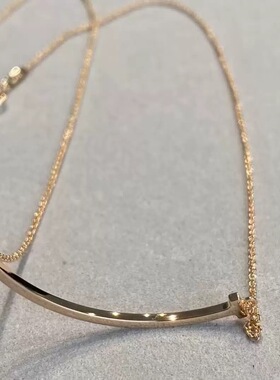 18K镀金笑脸项链女款轻奢小众设计感锁骨链送女友礼物
