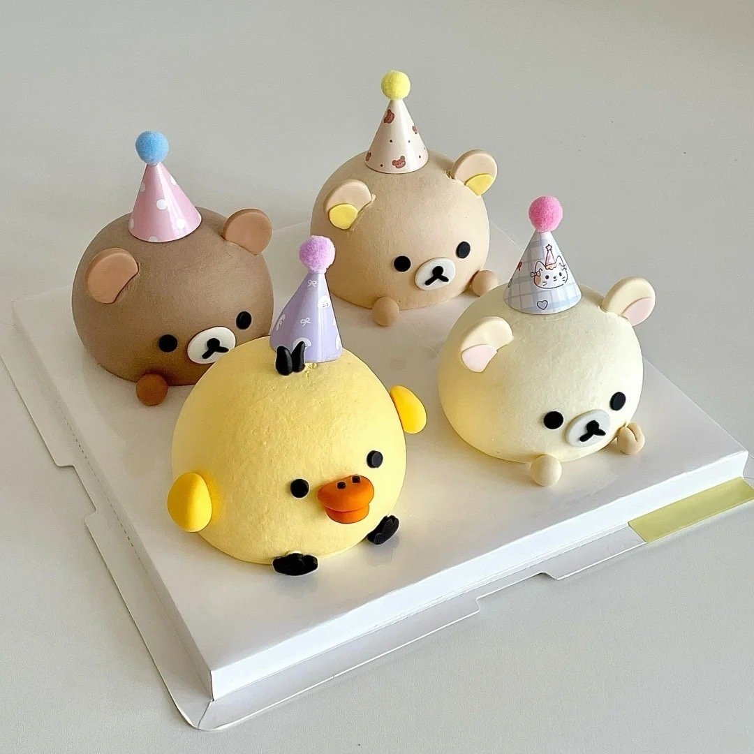 小红书同款轻松熊造型可爱毛球帽蛋糕装饰彩色迷你小帽子甜品摆件,淘宝优惠券,粉丝福利购,淘宝优惠卷