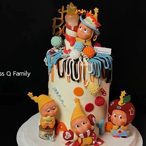 可爱许愿宝宝星星人蛋糕装饰摆件卡通儿童生日海绵公仔蜡烛配件 - 图3