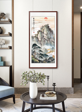 泰山日出入户玄关正对门装饰挂画