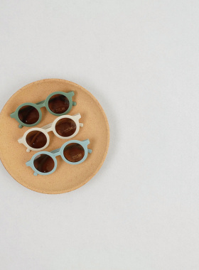 INS韩国儿童墨镜男女宝宝1岁凹造型复古可爱防晒镜婴幼儿太阳眼镜