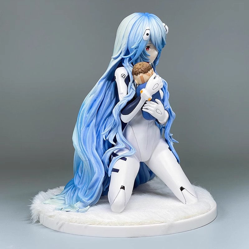 福音战士 EVA新剧场版长发跪姿绫波丽手办坐姿美少女动漫模型摆件 - 图0