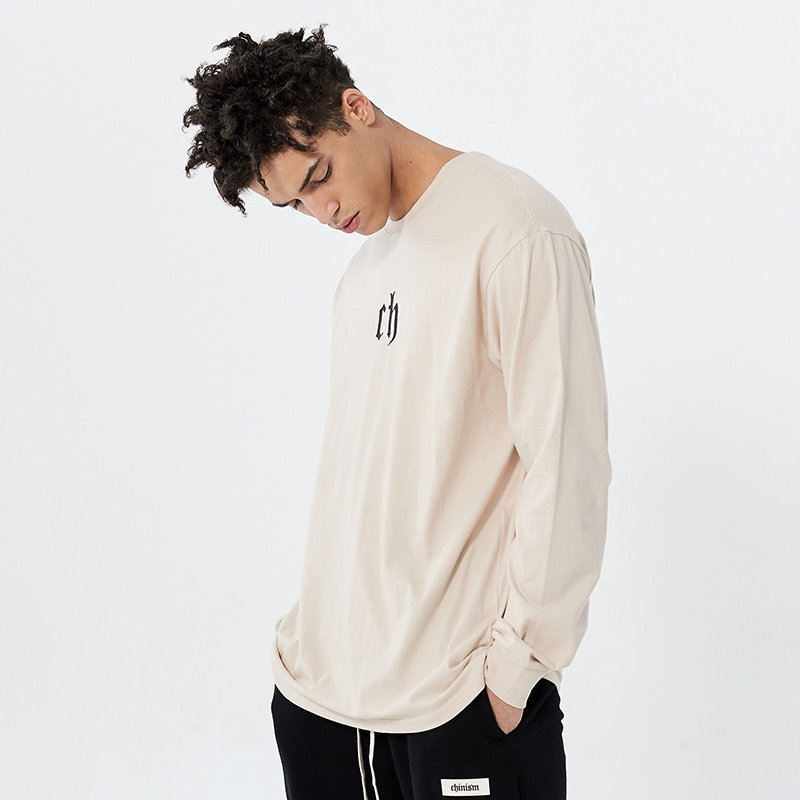 chinism ch秋季纯色长袖男潮牌t恤 chinismT恤