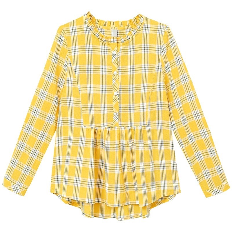 久利诗官方旗舰店官网格子早秋衬衫 9elipzi久利诗衬衫