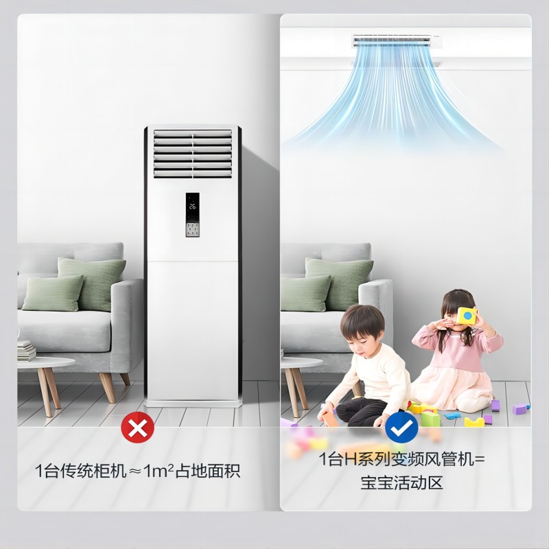 聚Panasonic松下客厅中央空调变频风管机3p3匹一拖一E27D0AH1BW - 图1