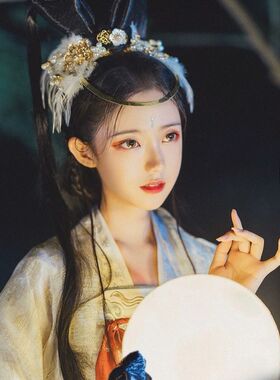 汉服唐风敦煌头饰古典古风简约百搭华丽气质光圈额饰古装发饰配饰