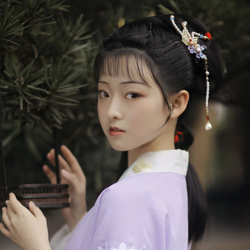 汉服头饰景泰蓝古风边夹流苏步摇凤凰珍珠烧蓝发夹发饰古装配饰品 - 图0
