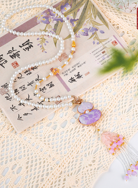 新中式仿珍珠葫芦流苏日常项链