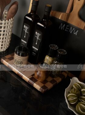 样板间厨房台面砧板调料托盘