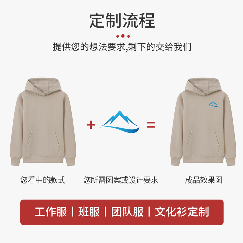 纯棉卫衣定制工作服团体服活动文化衫运动会连帽外套订制印字LOGO-图2